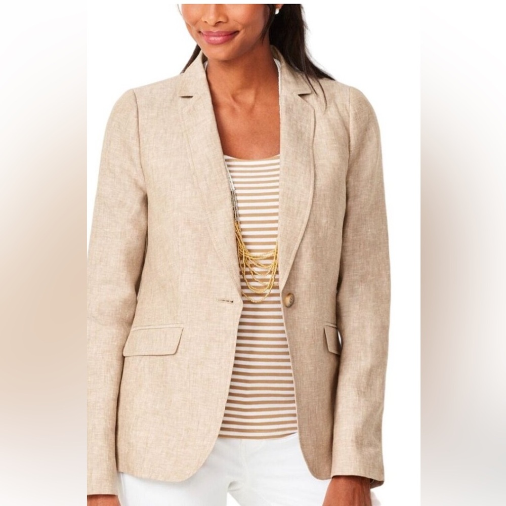 Talbots Tan Linen Blazer